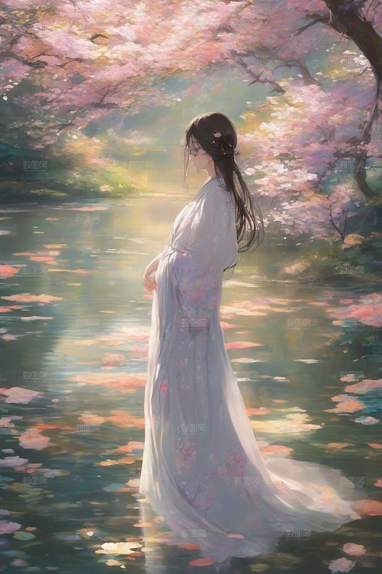 绝美女子与绚丽背景的完美结合