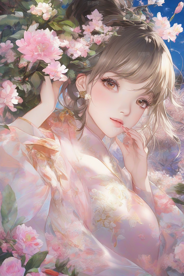 绝美女子与绚丽背景的完美结合