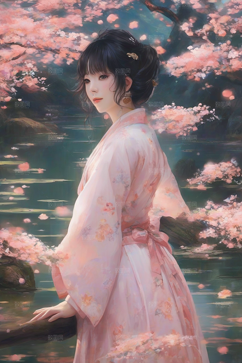 绝美女子与绚丽背景的完美结合