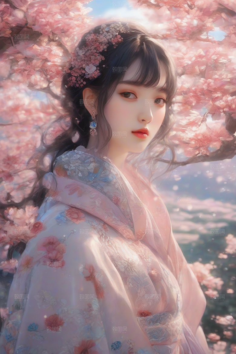 绝美女子与绚丽背景的完美结合