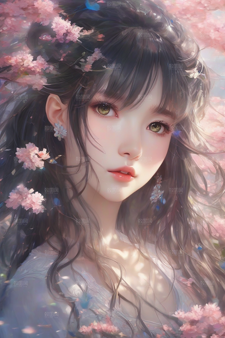 绝美女子与绚丽背景的完美结合