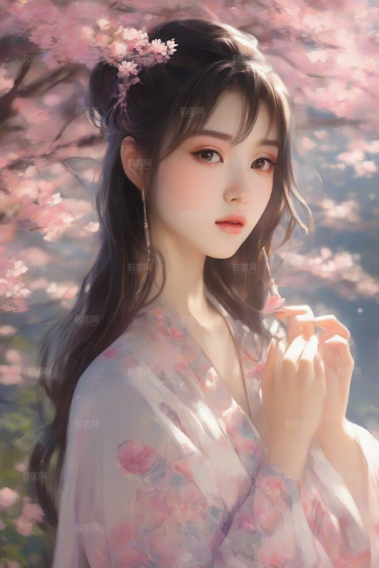 绝美女子与绚丽背景的完美结合