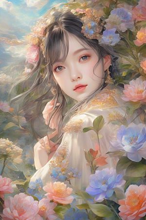 绚丽背景下的美丽女子闪耀登场