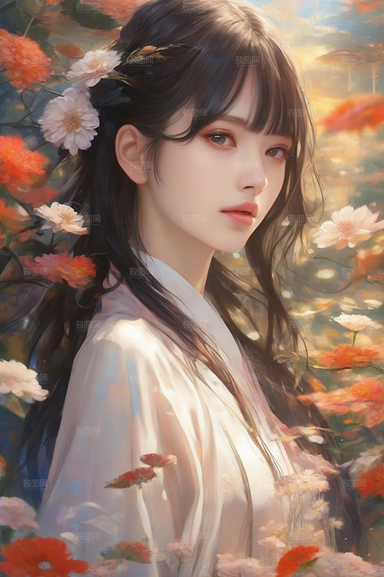 绚丽背景下的美丽女子闪耀登场