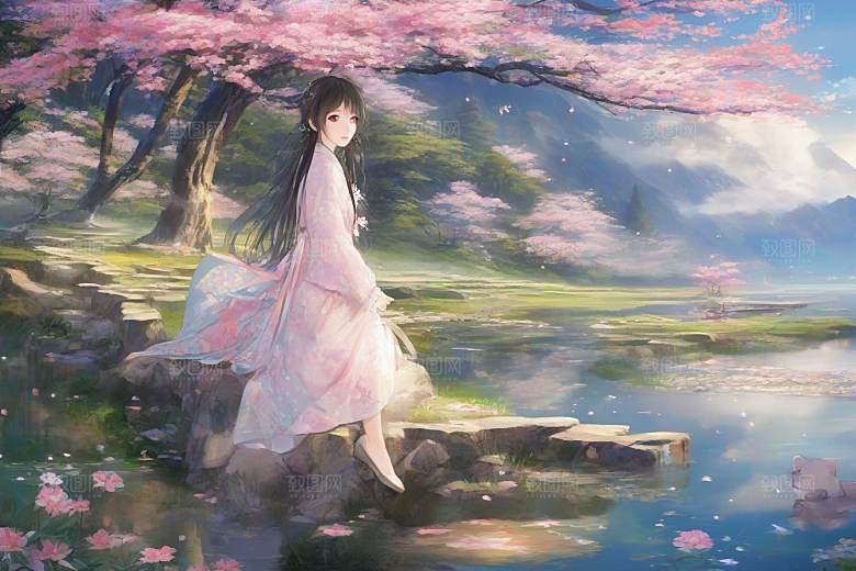 完美背景中的绝世美女尽显神采