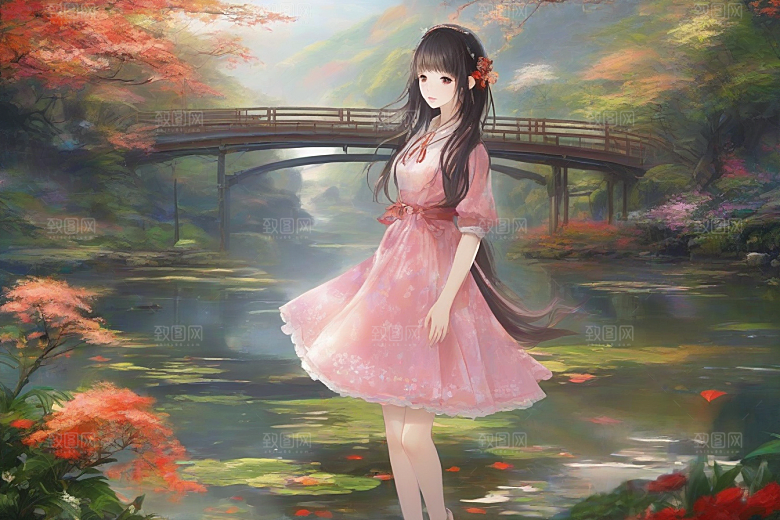 完美背景中的绝世美女尽显神采