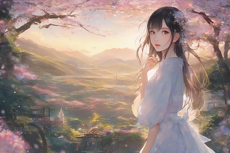 完美背景中的绝世美女尽显神采