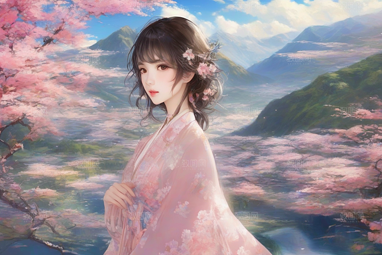 完美背景中的绝世美女尽显神采