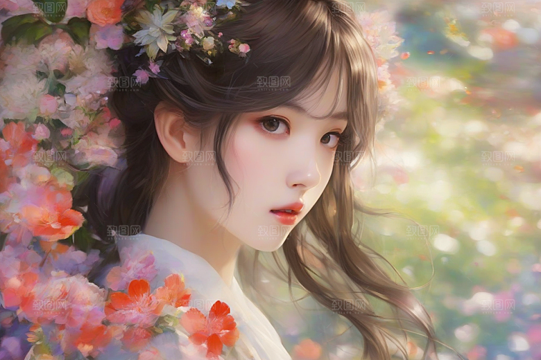 完美背景中的绝世美女尽显神采