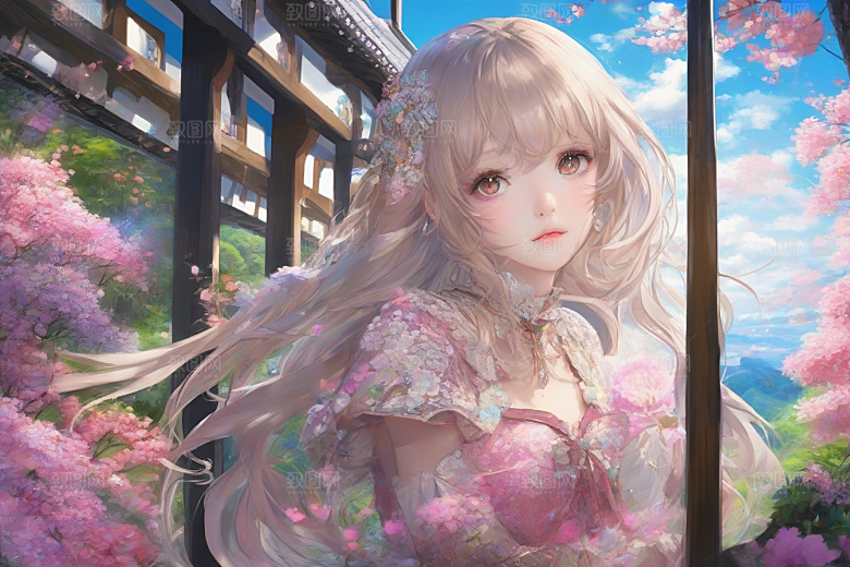 风情女子独占绚丽背景的美妙时刻