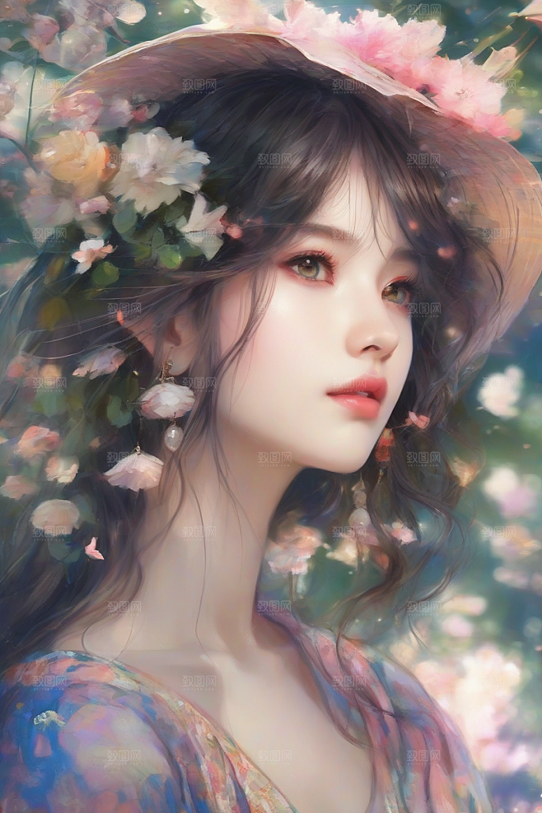 风情女子独占绚丽背景的美妙时刻