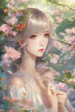 美丽少女与绚丽背景的完美碰撞