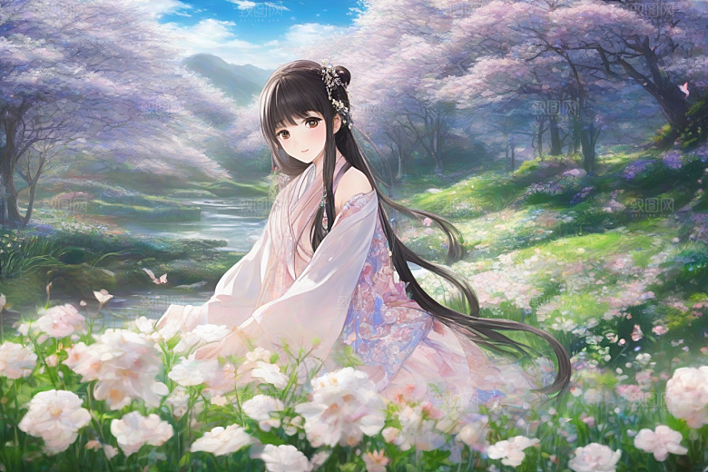 魅力女子独步绚丽背景的绝佳场景