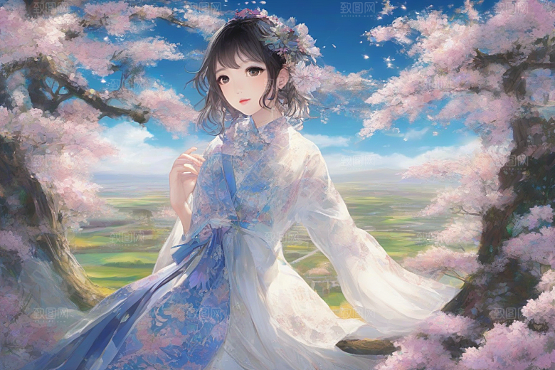 魅力女子独步绚丽背景的绝佳场景