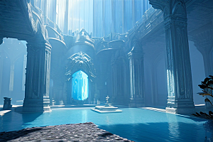 亚特兰蒂斯水晶宫殿的壮丽景象