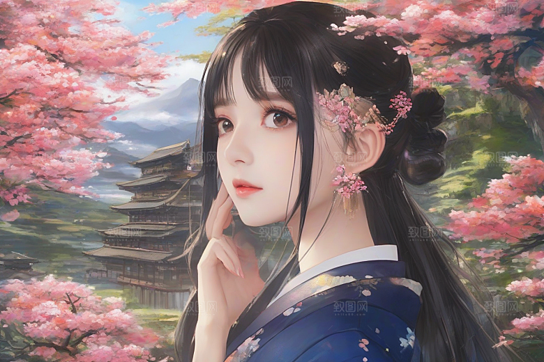 魅力女子独步绚丽背景的绝佳场景