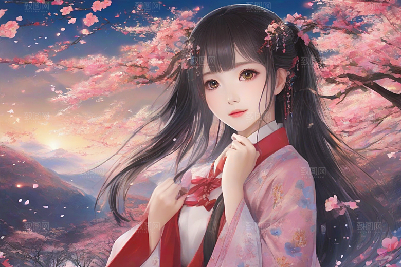 魅力女子独步绚丽背景的绝佳场景