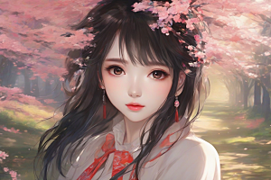 美艳女子与绝美背景的完美画面