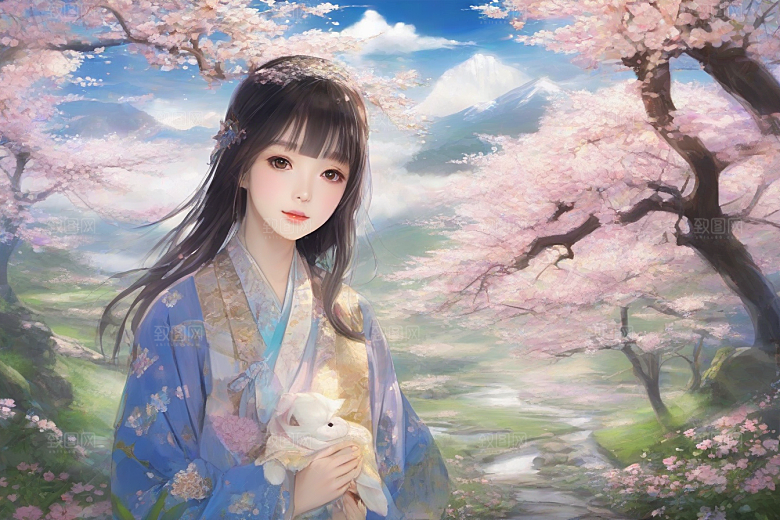 美艳女子与绝美背景的完美画面