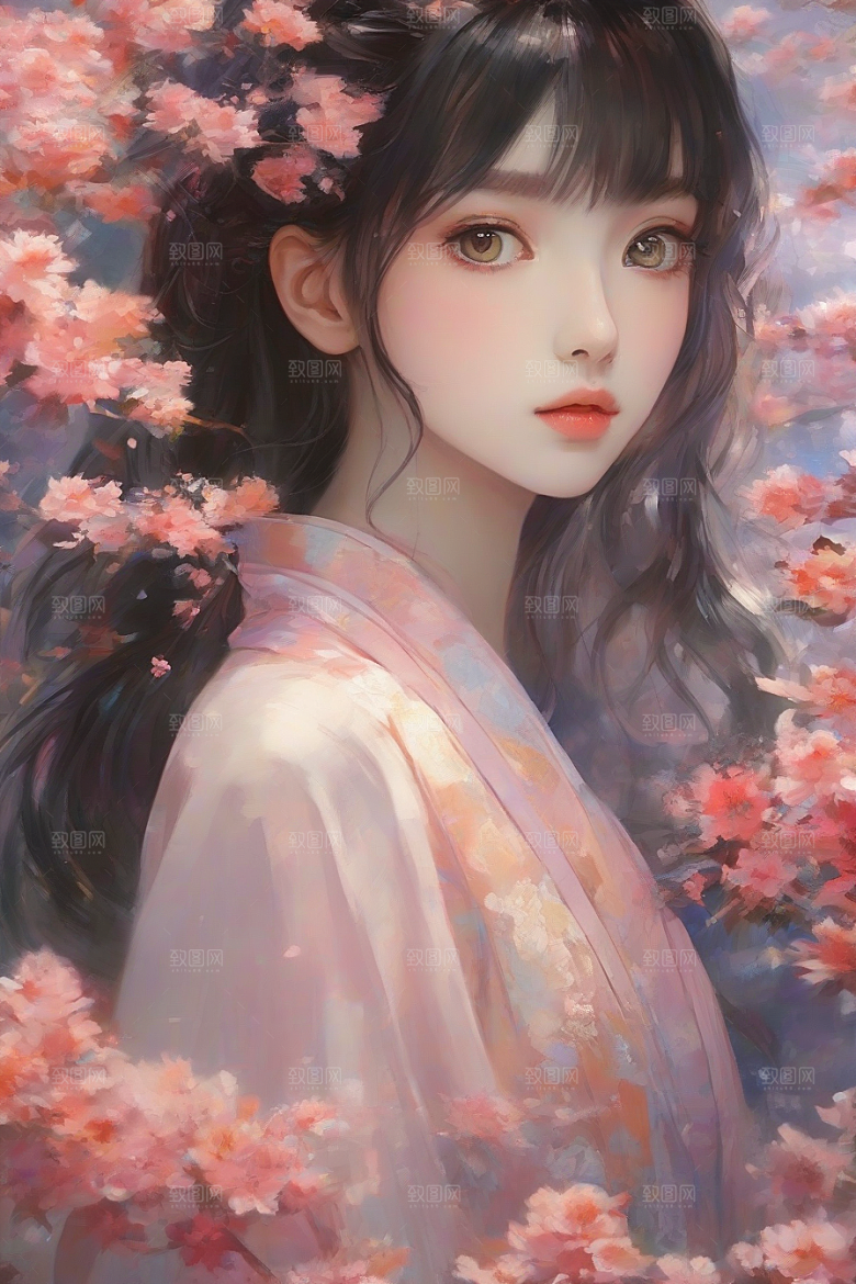 美艳女子与绝美背景的完美画面
