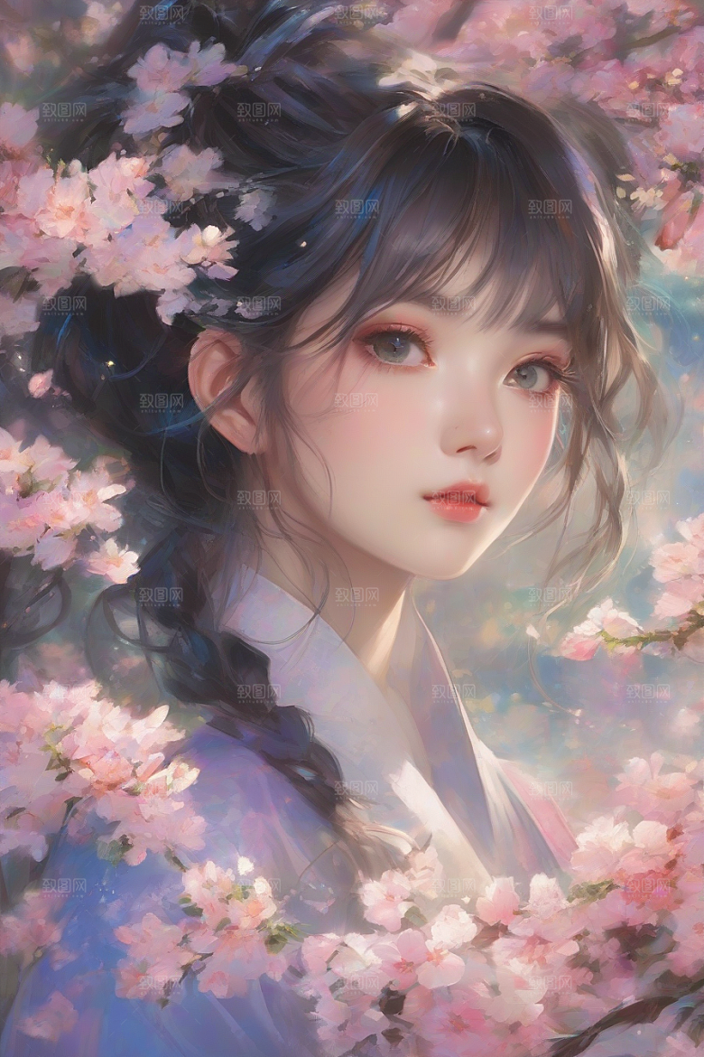 美艳女子与绝美背景的完美画面