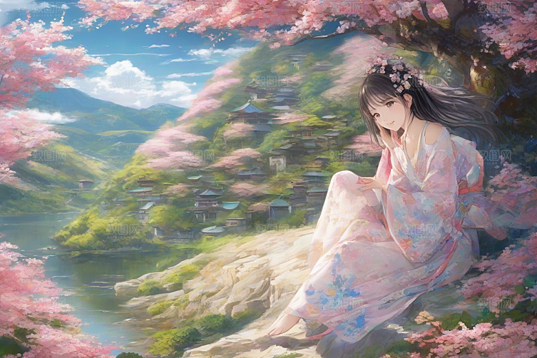 美丽女子与绚丽背景的绝妙组合