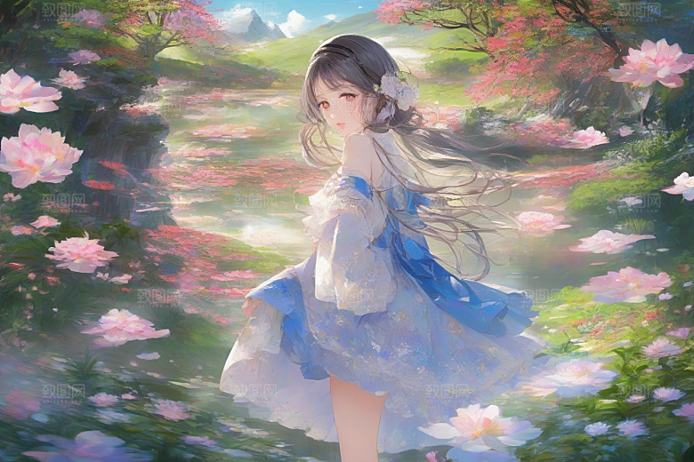 美丽女子与绚丽背景的绝妙组合
