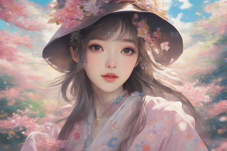 美丽女子与绚丽背景的绝妙组合