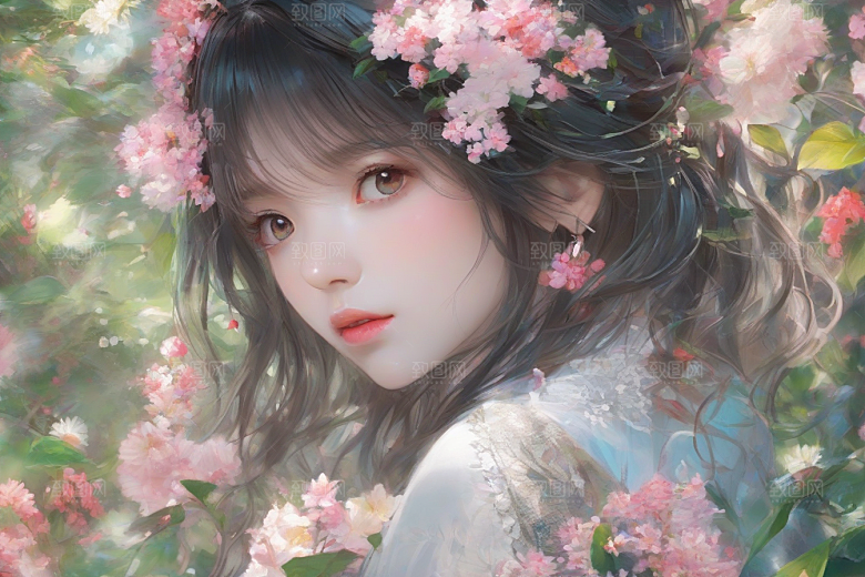 美丽女子与绚丽背景的绝妙组合