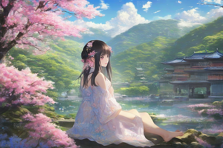美丽女子与绚丽背景的绝妙组合