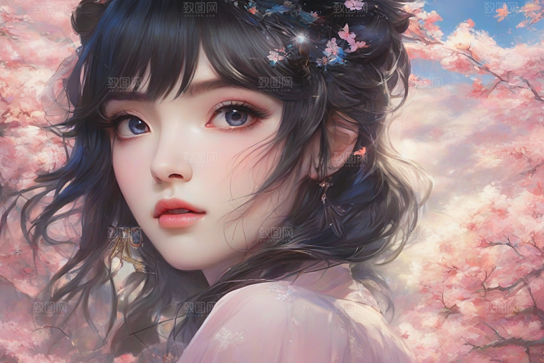 美丽女子与绚丽背景的绝妙组合