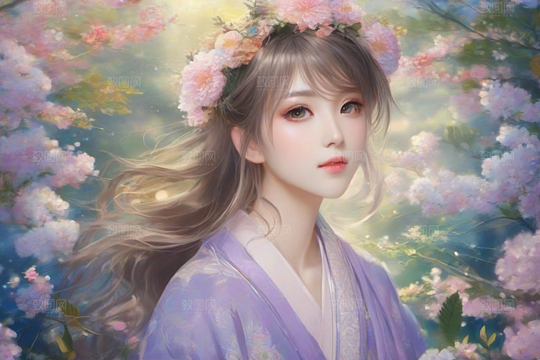 美丽女子与绚丽背景的绝妙组合