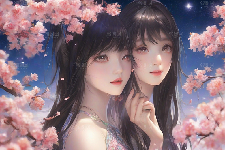 美丽女子与绚丽背景的绝妙组合