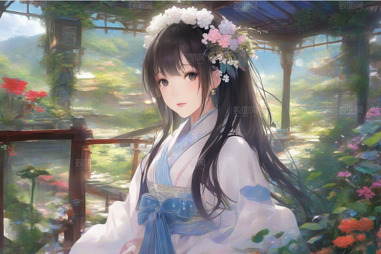 美丽女子与绚丽背景的绝妙组合
