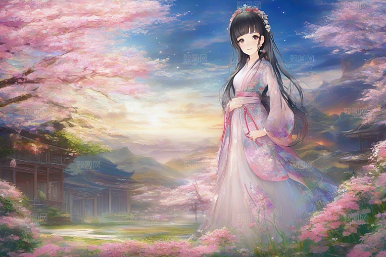 美丽女子与绚丽背景的绝妙组合