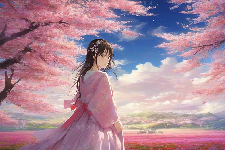 美丽女子与绚丽背景的绝妙组合