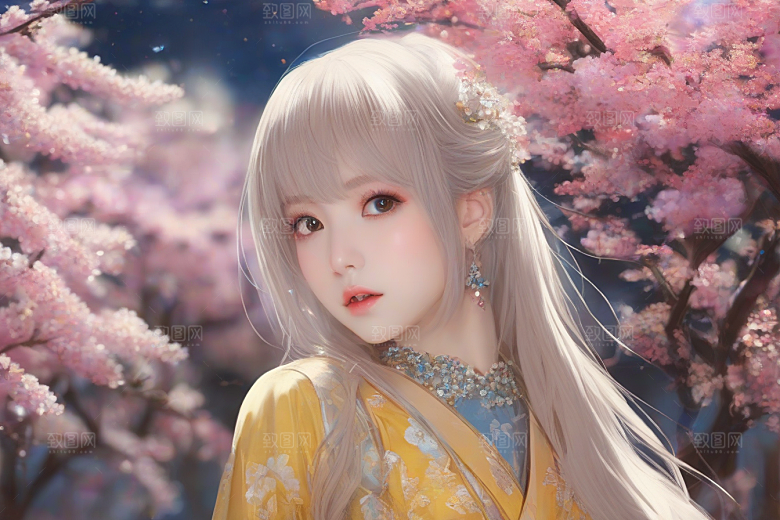 美丽女子与绚丽背景的绝妙组合