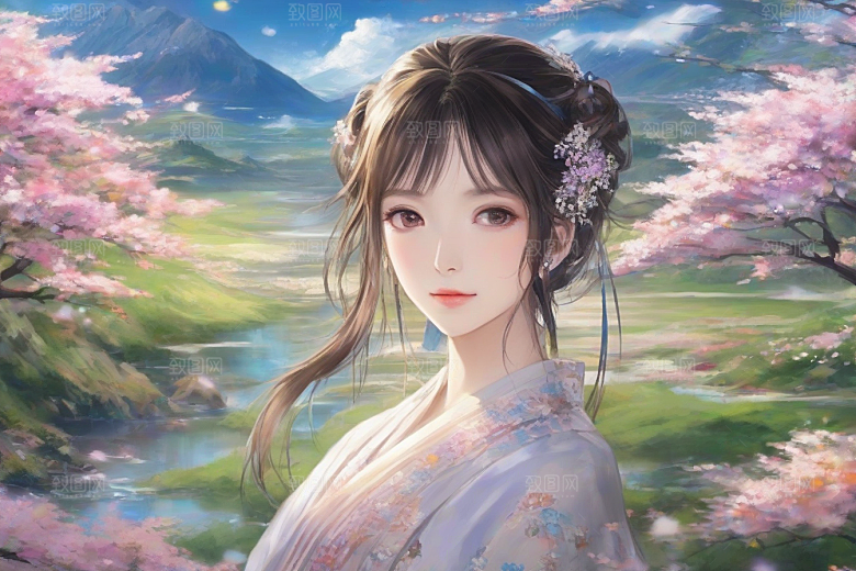 美丽女子与绚丽背景的绝妙组合