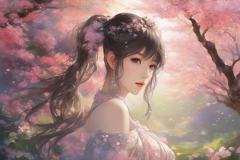 美丽女子与绚丽背景的绝妙组合
