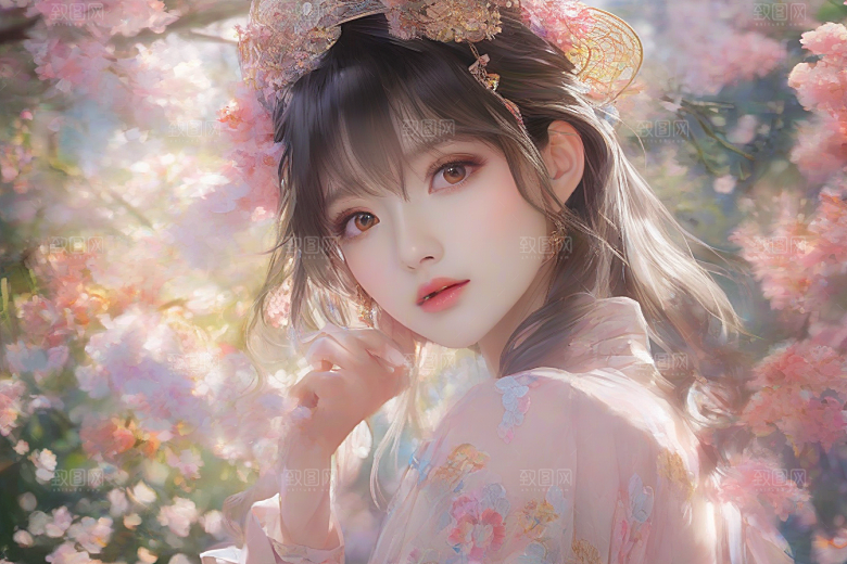 美丽女子与绚丽背景的绝妙组合