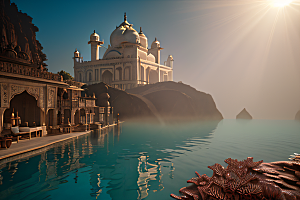 超写实渲染八千兆的海底宫殿