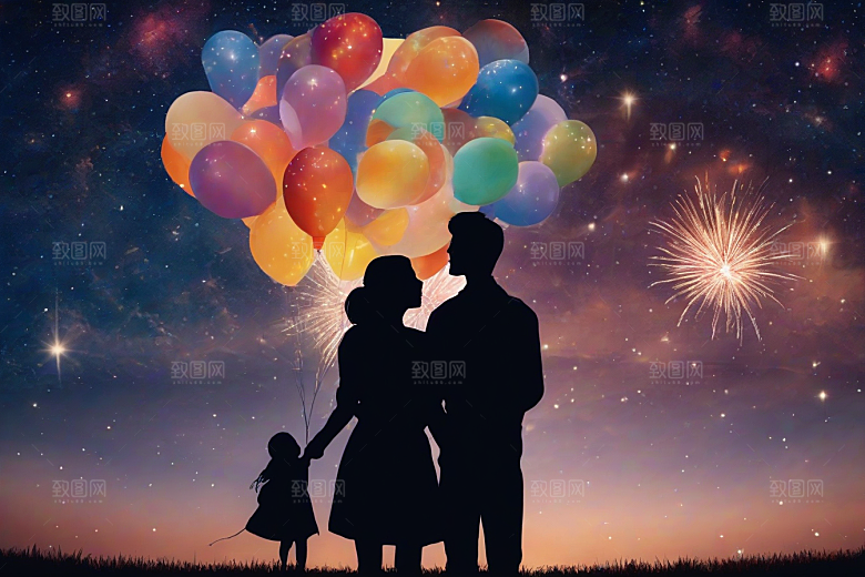 情侣眷恋烟花照亮浪漫夜空