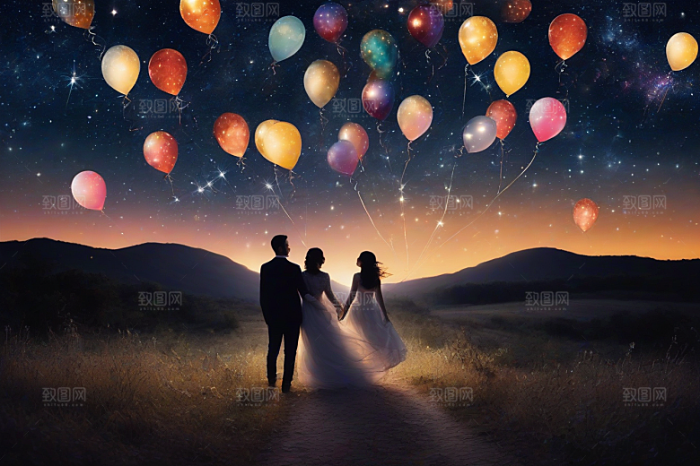 情侣眷恋烟花照亮浪漫夜空