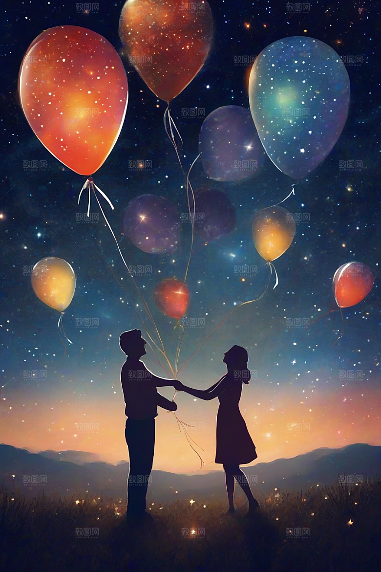 烟花绚丽夜空见证情侣爱情