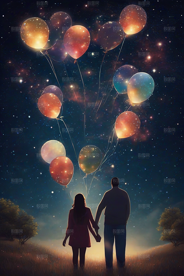 烟花灿烂浪漫夜空见证爱情
