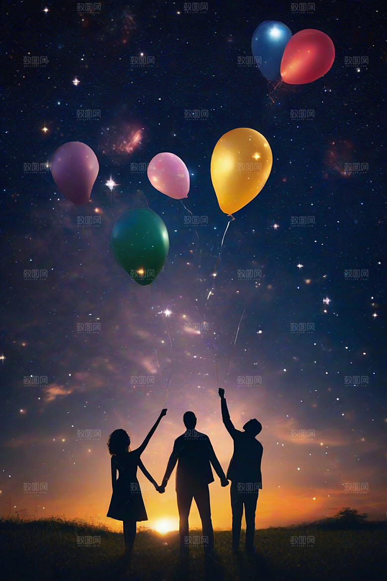 爱情燃烧烟花绽放浪漫夜空