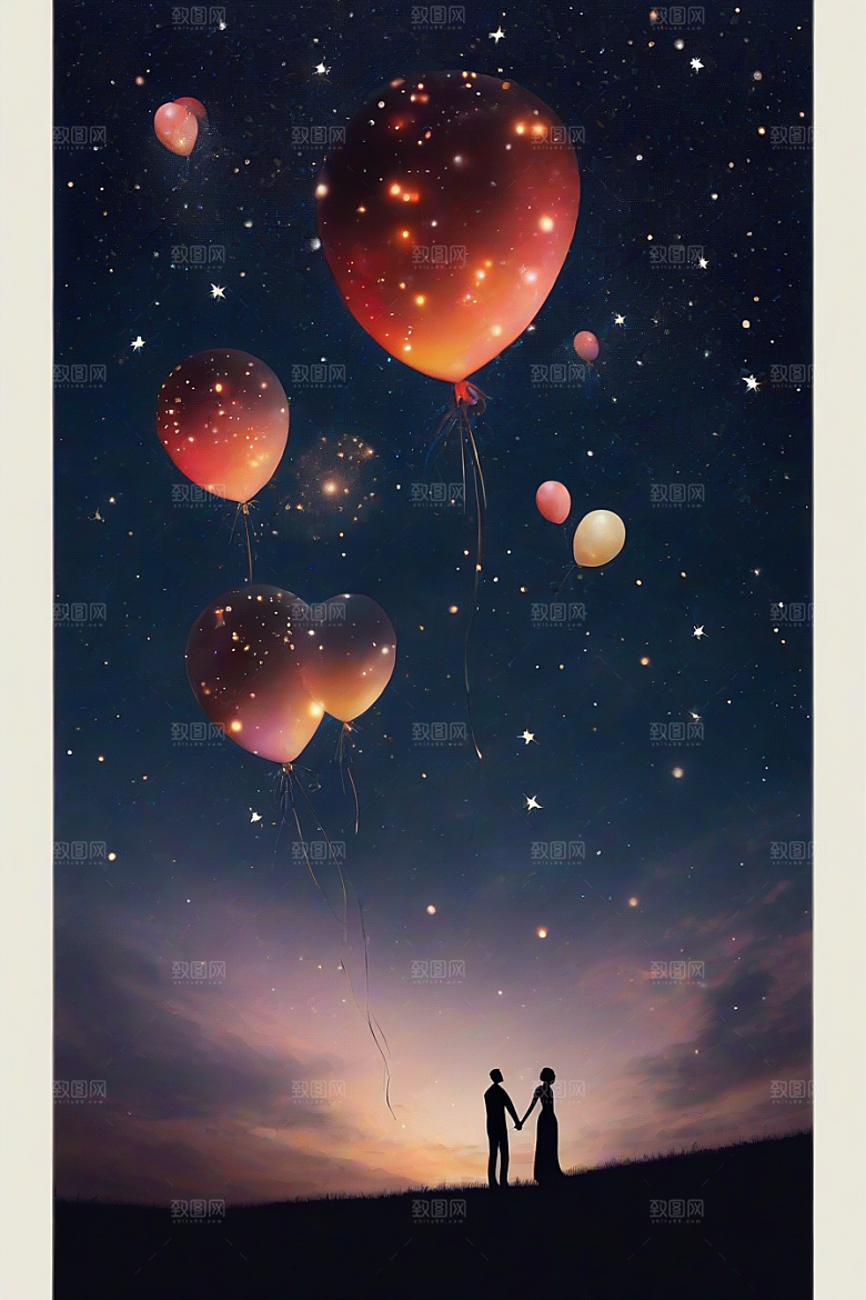 甜蜜情侣缤纷烟花点亮浪漫夜空