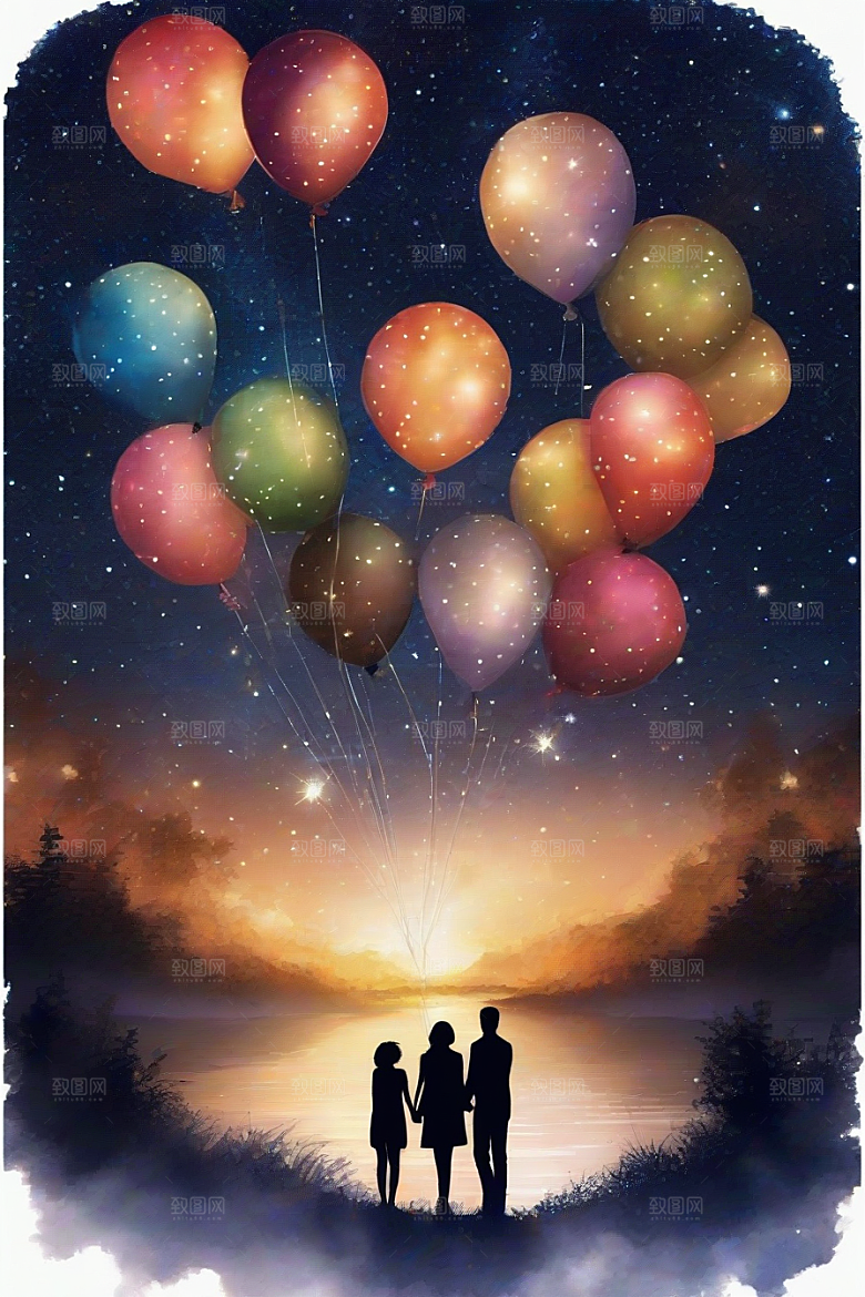 甜蜜情侣缤纷烟花点亮浪漫夜空