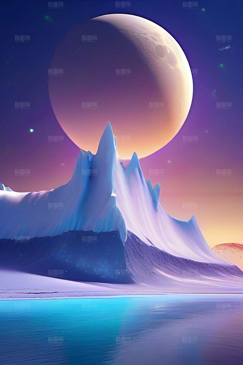 深夜的浪漫海滩冰川与星空的奇幻碰撞