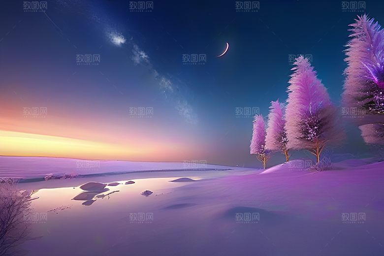 美景北极冰川的CG艺术呈现